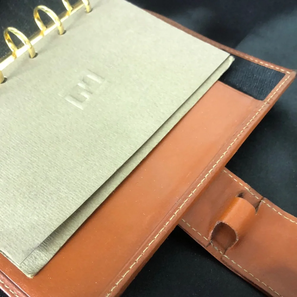 FENDI PEQUIN PECAN Striped Agenda Planner Passport Holder CC Wallet Binder MINT